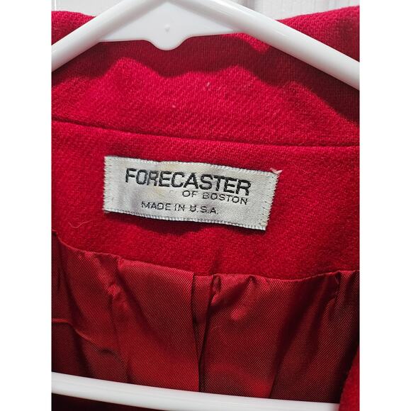 Vintage Forecaster of Boston Red 100% Wool Blazer Jacket Size 14 Single Button - Picture 3 of 11